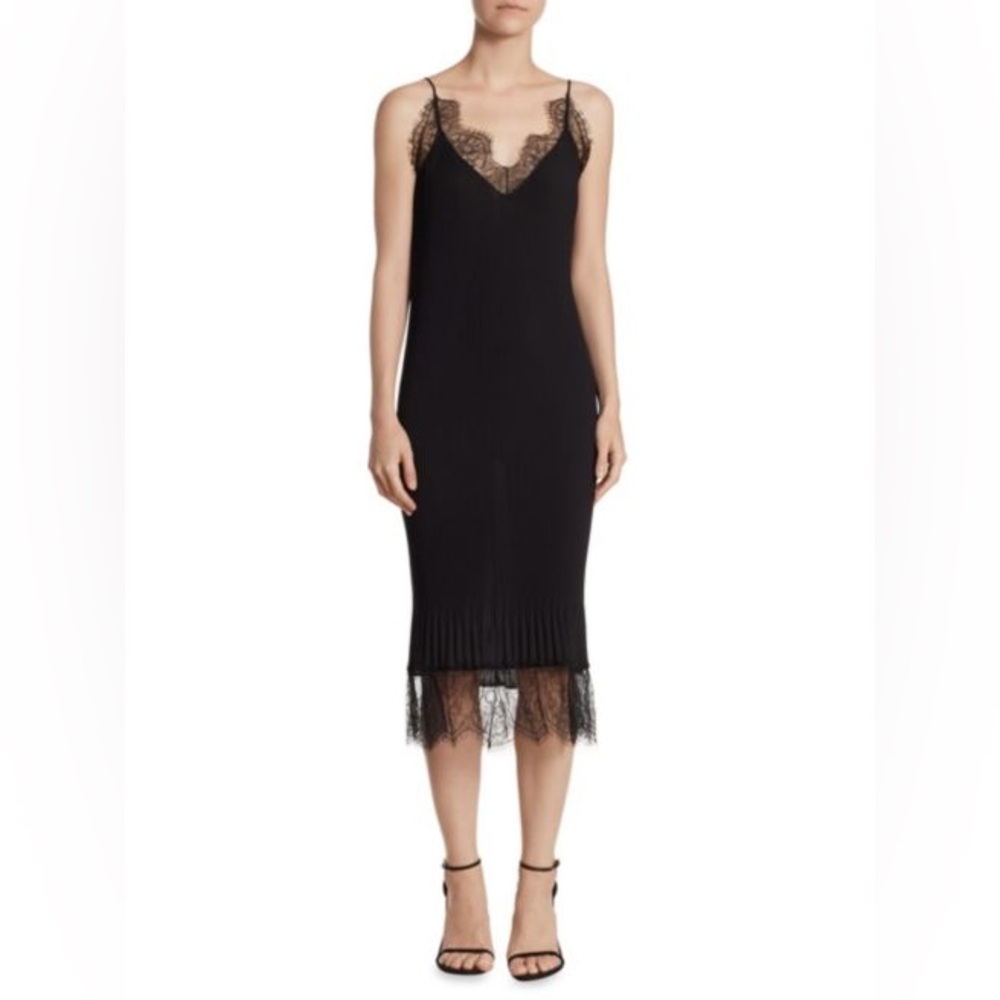 DELFI collective lace trim slip style black dress size small
